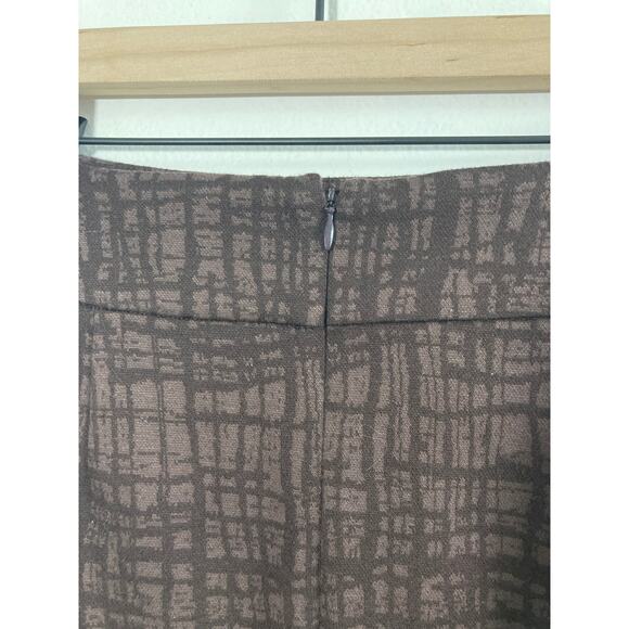 Halogen Brown Mixed Media Print Sz 4 Straight Pencil Printed Skirt - Picture 5 of 7